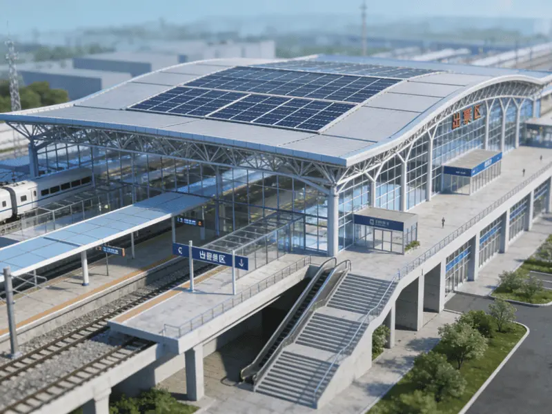 สถานีรถไฟโครงสร้างเหล็กมัลติฟังก์ชั่น
